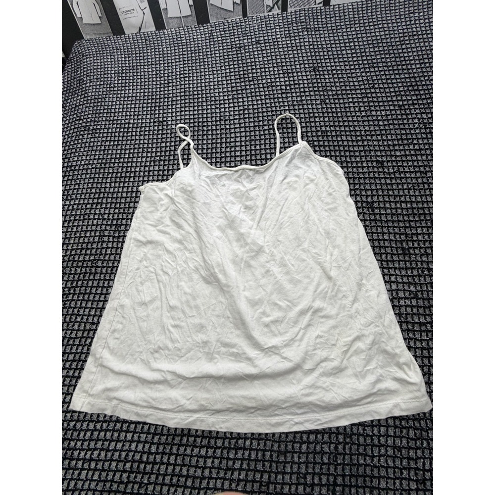 Faded Glory Camisole Women 2X White Adjustable Spaghetti Strap Tank